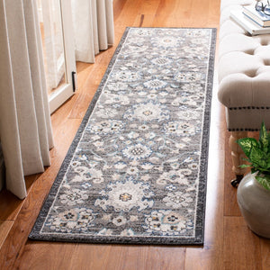 Liberty 700 Liberty 743 Country & Floral Power Loomed Polyester Rug Dark Grey / Ivory