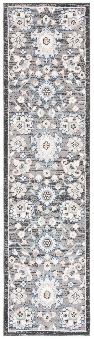 Liberty 700 Liberty 743 Country & Floral Power Loomed Polyester Rug Dark Grey / Ivory