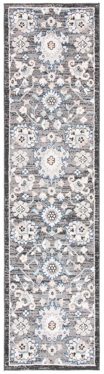 Liberty 700 Liberty 743 Country & Floral Power Loomed Polyester Rug Dark Grey / Ivory