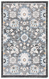 Liberty 700 Liberty 743 Country & Floral Power Loomed Polyester Rug Dark Grey / Ivory