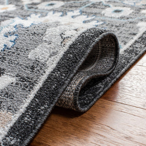 Liberty 700 Liberty 743 Country & Floral Power Loomed Polyester Rug Dark Grey / Ivory