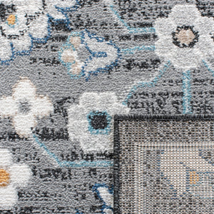 Liberty 700 Liberty 743 Country & Floral Power Loomed Polyester Rug Dark Grey / Ivory