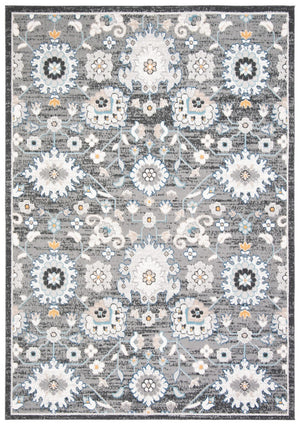 Liberty 700 Liberty 743 Country & Floral Power Loomed Polyester Rug Dark Grey / Ivory