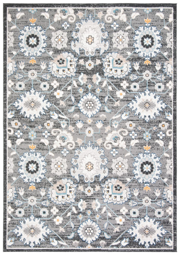 Liberty 700 Liberty 743 Country & Floral Power Loomed Polyester Rug Dark Grey / Ivory