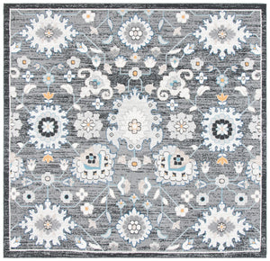 Liberty 700 Liberty 743 Country & Floral Power Loomed Polyester Rug Dark Grey / Ivory