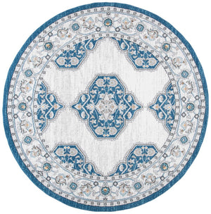 Liberty 700 Liberty 753 Traditional Power Loomed Polyester Rug Dark Blue / Ivory