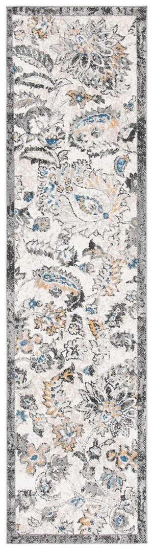 Liberty 700 Liberty 754 Country & Floral Power Loomed Polyester Rug Dark Grey / Ivory