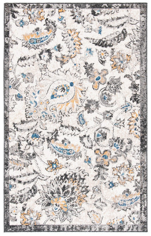 Liberty 700 Liberty 754 Country & Floral Power Loomed Polyester Rug Dark Grey / Ivory