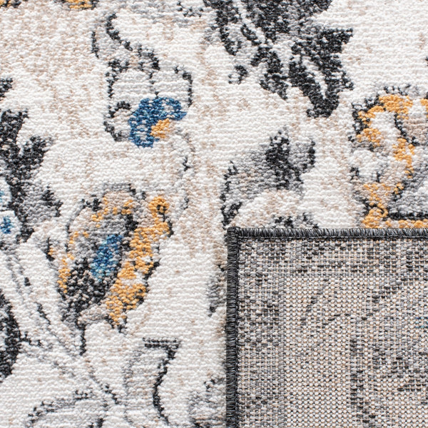 Liberty 700 Liberty 754 Country & Floral Power Loomed Polyester Rug Dark Grey / Ivory