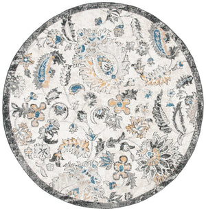 Liberty 700 Liberty 754 Country & Floral Power Loomed Polyester Rug Dark Grey / Ivory