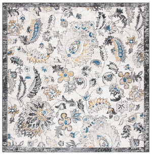 Liberty 700 Liberty 754 Country & Floral Power Loomed Polyester Rug Dark Grey / Ivory