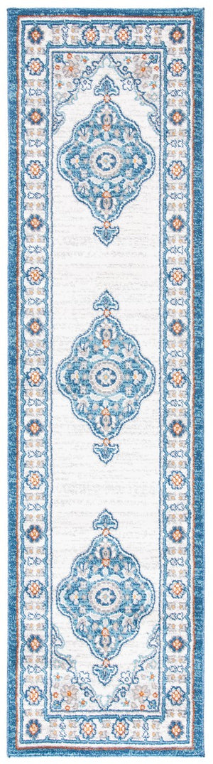 Liberty 700 Liberty 756 Traditional Power Loomed Polyester Rug Dark Blue / Ivory