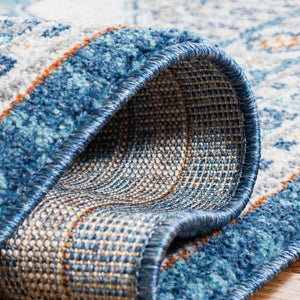 Liberty 700 Liberty 756 Traditional Power Loomed Polyester Rug Dark Blue / Ivory