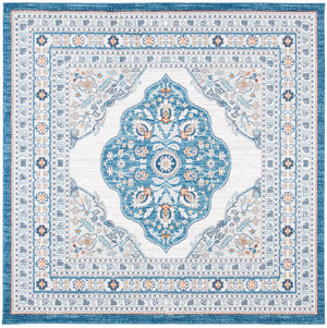 Liberty 700 Liberty 756 Traditional Power Loomed Polyester Rug Dark Blue / Ivory