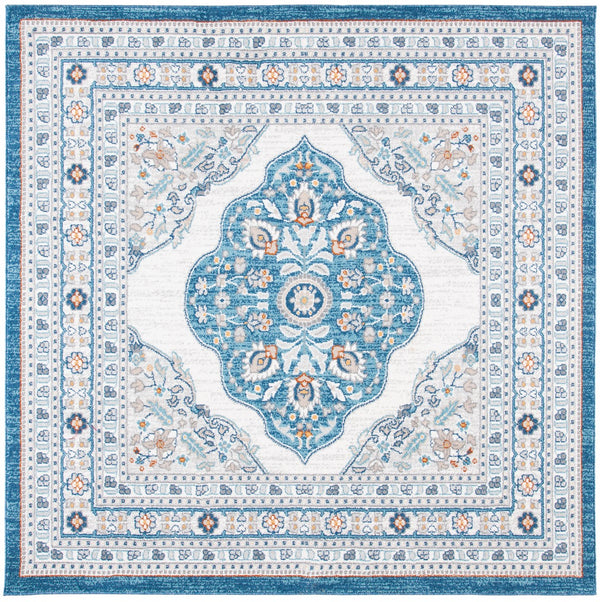 Liberty 700 Liberty 756 Traditional Power Loomed Polyester Rug Dark Blue / Ivory