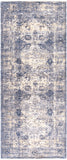 Lincoln LIC-2302 Traditional Polyester Rug LIC2302-338 Navy, Denim, Sky Blue, Beige, White 100% Polyester 3'3" x 8'