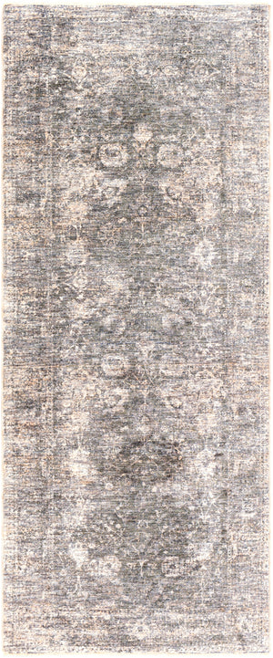 Lincoln LIC-2304 Traditional Polyester Rug LIC2304-338 Dark Green, Navy, Denim, Sky Blue, Beige, White 100% Polyester 3'3" x 8'