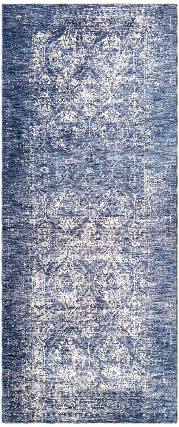 Lincoln LIC-2305 Traditional Polyester Rug LIC2305-3310 Navy, Denim, Sky Blue, Beige, White 100% Polyester 3'3" x 10'