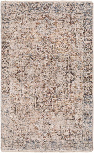 Lincoln LIC-2306 Traditional Polyester Rug LIC2306-233 Navy, Dark Green, Denim, Beige, Sky Blue, Gold, White 100% Polyester 2' x 3'3"