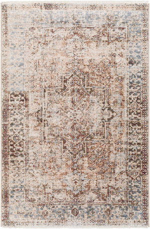 Lincoln LIC-2306 Traditional Polyester Rug LIC2306-335 Navy, Dark Green, Denim, Beige, Sky Blue, Gold, White 100% Polyester 3'3" x 5'