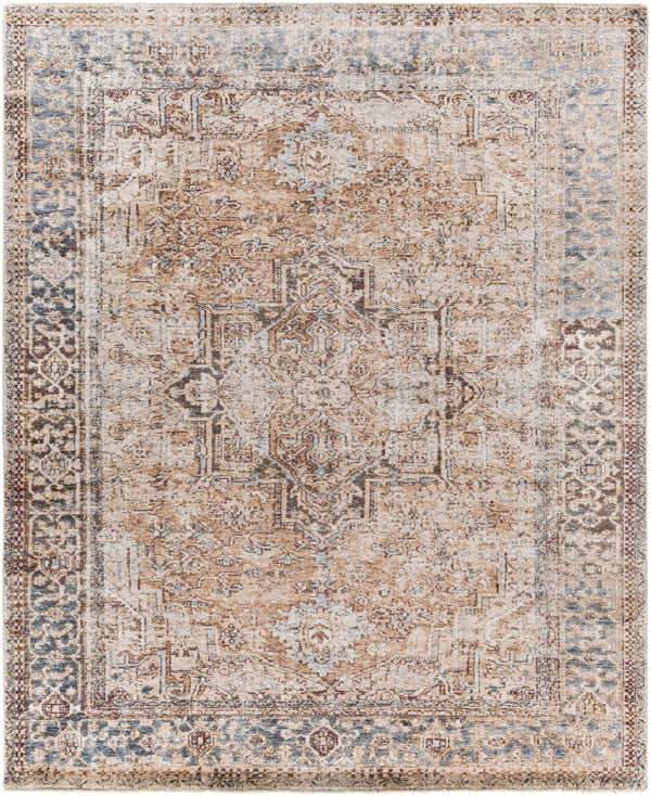 Lincoln LIC-2306 Traditional Polyester Rug LIC2306-710103 Navy, Dark Green, Denim, Beige, Sky Blue, Gold, White 100% Polyester 8' x 10'