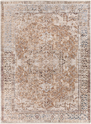 Lincoln LIC-2306 Traditional Polyester Rug LIC2306-9131 Navy, Dark Green, Denim, Beige, Sky Blue, Gold, White 100% Polyester 9' x 13'1"