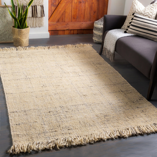 Linden LID-1000 Cottage Jute, Wool Rug LID1000-81012 Medium Gray, Charcoal, Beige, Cream 50% Jute, 50% Wool 8'10" x 12'