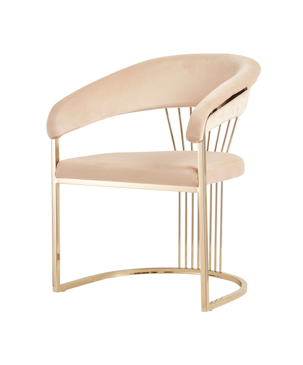 VIG Furniture Modrest Linda - Modern Beige Velvet and Gold Dining Chair VGZA-Y429-BEI-DC