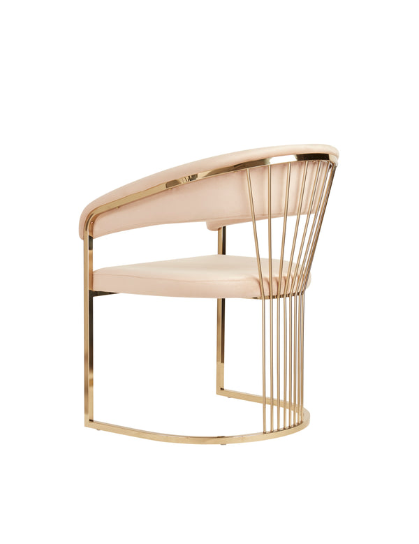 VIG Furniture Modrest Linda - Modern Beige Velvet and Gold Dining Chair VGZA-Y429-BEI-DC