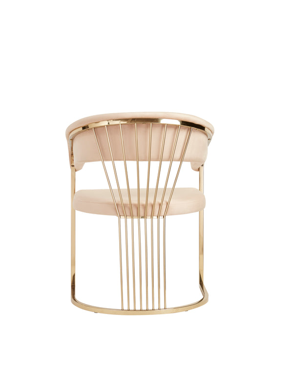 VIG Furniture Modrest Linda - Modern Beige Velvet and Gold Dining Chair VGZA-Y429-BEI-DC