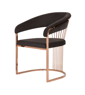 VIG Furniture Modrest Linda - Modern Black Velvet and Rosegold Dining Chair VGZA-Y429-RG-BLK-DC
