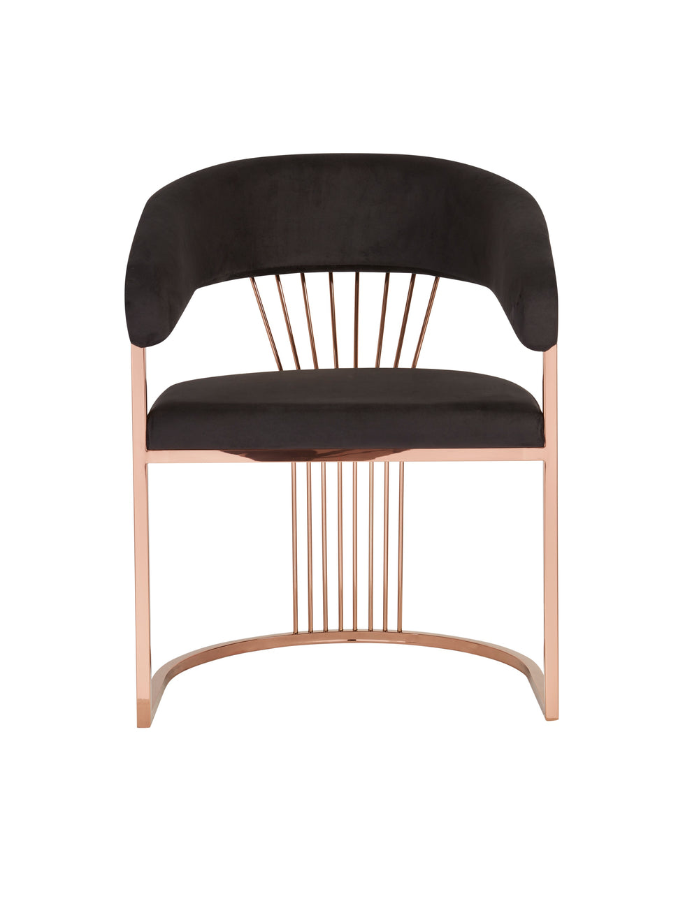 VIG Furniture Modrest Linda - Modern Black Velvet and Rosegold Dining Chair VGZA-Y429-RG-BLK-DC