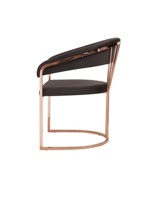 VIG Furniture Modrest Linda - Modern Black Velvet and Rosegold Dining Chair VGZA-Y429-RG-BLK-DC