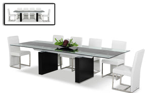 VIG Furniture Modrest Lisbon - Extendable Glass Dining Table VGGU-328L-B