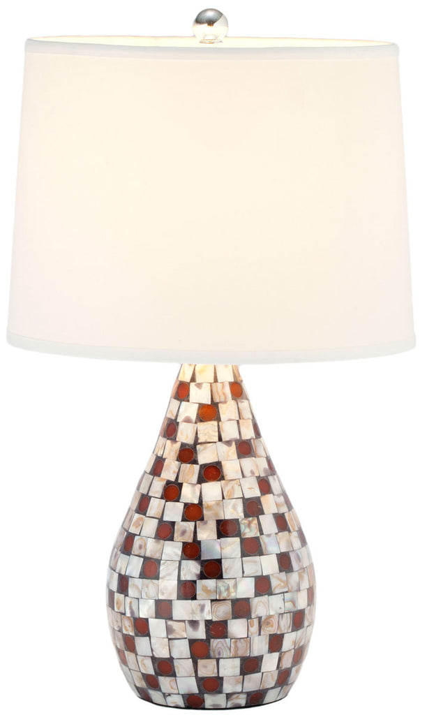 Safavieh - Set of 2 - Lauralie Lamp Capiz Shell 20.5" Multicolor Off White Silver Chrome Cotton LIT4011B-SET2 683726519973