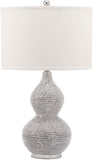 Safavieh - Set of 2 - Nicole Lamp Bead Base 24.5" Silver Off White Chrome Polyester Resin LIT4014B-SET2 683726292708