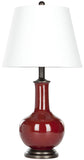 Safavieh - Set of 2 - Carolanne Table Lamp 23.5" Red Off White Black Silver Cotton Ceramic LIT4021A-SET2 683726519409