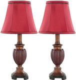 Safavieh - Set of 2 - Hermione Lamp Urn 17" Red Gold Polyester Resin LIT4029A-SET2 683726583462