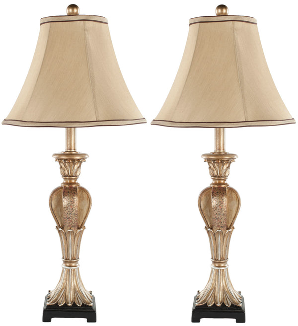 Safavieh - Set of 2 - Patrizia Lamp Urn 25" Gold Beige Polyester Resin LIT4033A-SET2 683726519508
