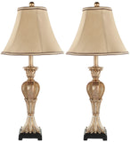 Safavieh - Set of 2 - Patrizia Lamp Urn 25" Gold Beige Polyester Resin LIT4033A-SET2 683726519508