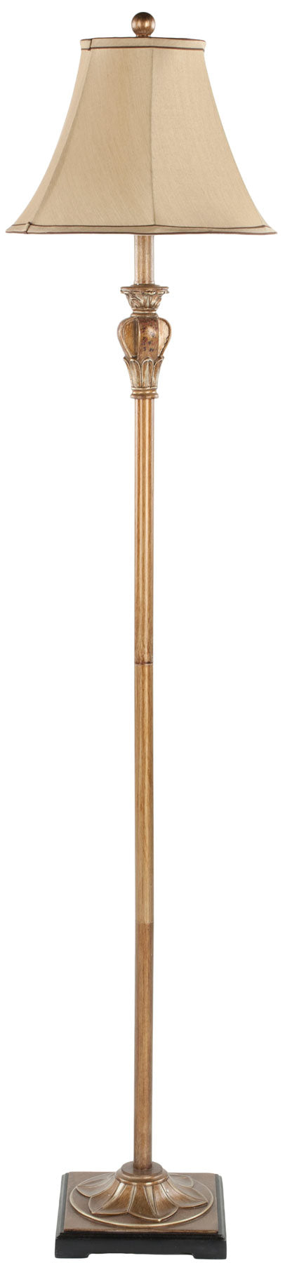Safavieh Paola Floor Lamp 61" Gold Beige Polyester Resin Metal LIT4034A 683726461159