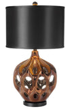 Safavieh Regina Table Lamp Ceramic 29" Gold Brown Black Polyester Glazed LIT4040A 683726467854