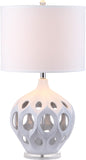 Safavieh Regina Table Lamp Ceramic 29" White Silver Clear Cotton LIT4040C 683726717072