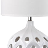 Safavieh Regina Table Lamp Ceramic 29" White Silver Clear Cotton LIT4040C 683726717072