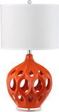 Safavieh Regina Table Lamp Ceramic 29" Orange Off White Silver Clear Cotton LIT4040E 683726717096