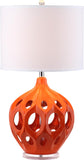 Safavieh Regina Table Lamp Ceramic 29" Orange Off White Silver Clear Cotton LIT4040E 683726717096