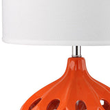 Safavieh Regina Table Lamp Ceramic 29" Orange Off White Silver Clear Cotton LIT4040E 683726717096