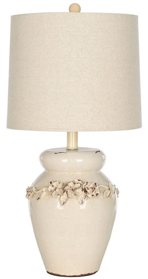 Safavieh - Set of 2 - Marquesa Lamp Vase 24" Cream Gold Cotton Ceramic LIT4043A-SET2 683726519577
