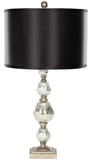 Safavieh - Set of 2 - Nettie Table Lamp Mercury Glass 27" Ivory Silver Black Gold Polyester LIT4060A-SET2 683726519904
