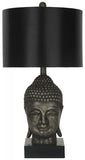 Safavieh - Set of 2 - Table Lamp Golden Buddha 25" Black Grey Polyester Resin LIT4070A-SET2 683726099598